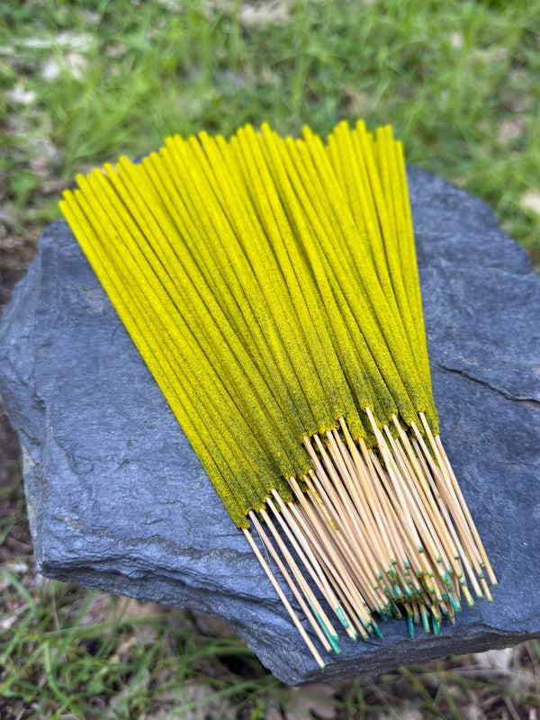 green gold indian incense