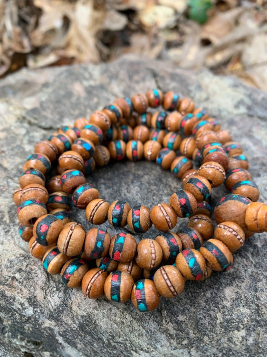 Mala Prayer Beads Wooden with Turquoise
