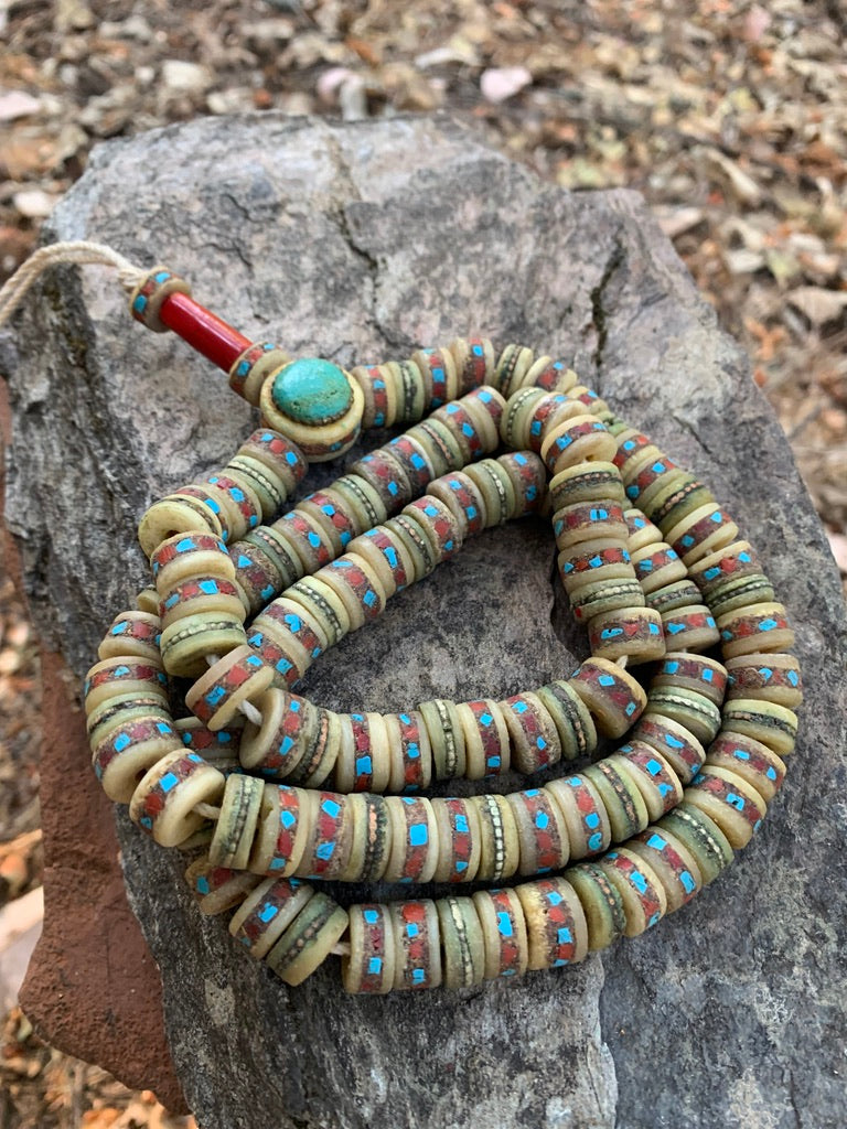 Himalayan Yak Bone Turquoise Mala