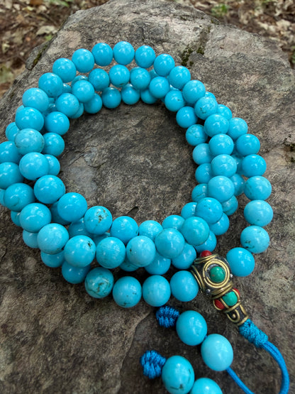 108 Himalayan Turquoise Mala Necklace